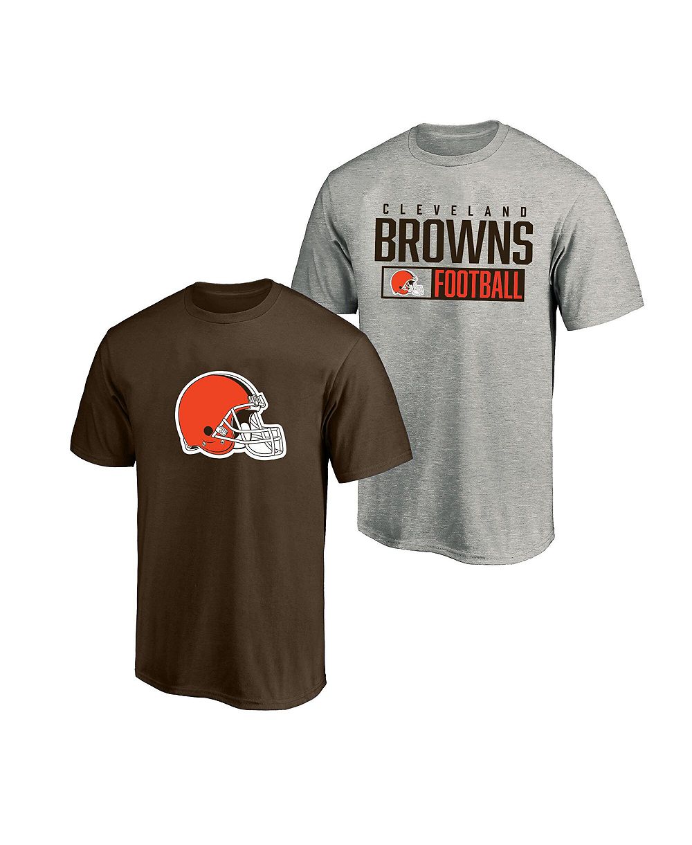 Fanatics Мужской Heather Gray/Brown Cleveland Browns Big & Tall T-Shirt 2-Pack