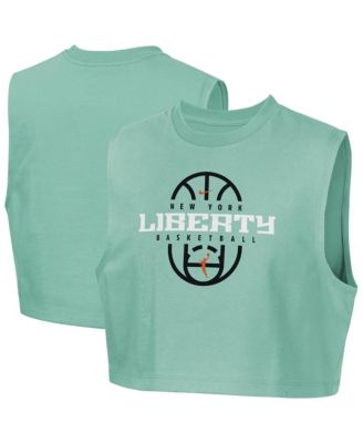 Детская укороченная футболка Nike Big Girls Mint New York Liberty 2026 Authentic Practice Sleeveless