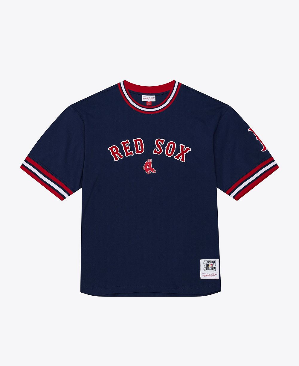 Mitchell & Ness Men's Navy Boston Red Sox Wild Pitch Ringer T-Shirt