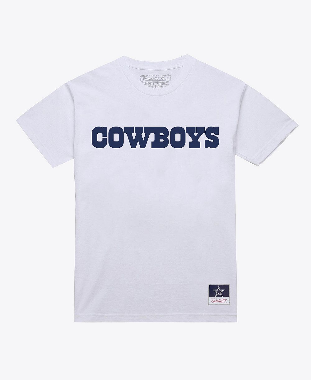 Мужская белая футболка Mitchell & Ness Dallas Cowboys Monochrome