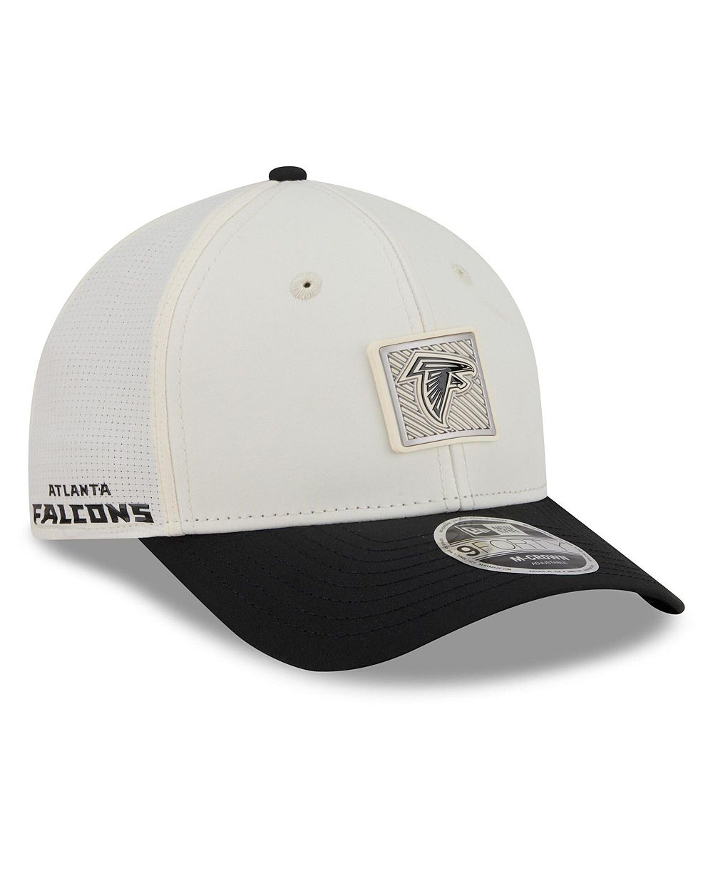 Мужская регулируемая кепка New Era Cream/Black Atlanta Falcons 2026 NFL Training Camp 9FORTY