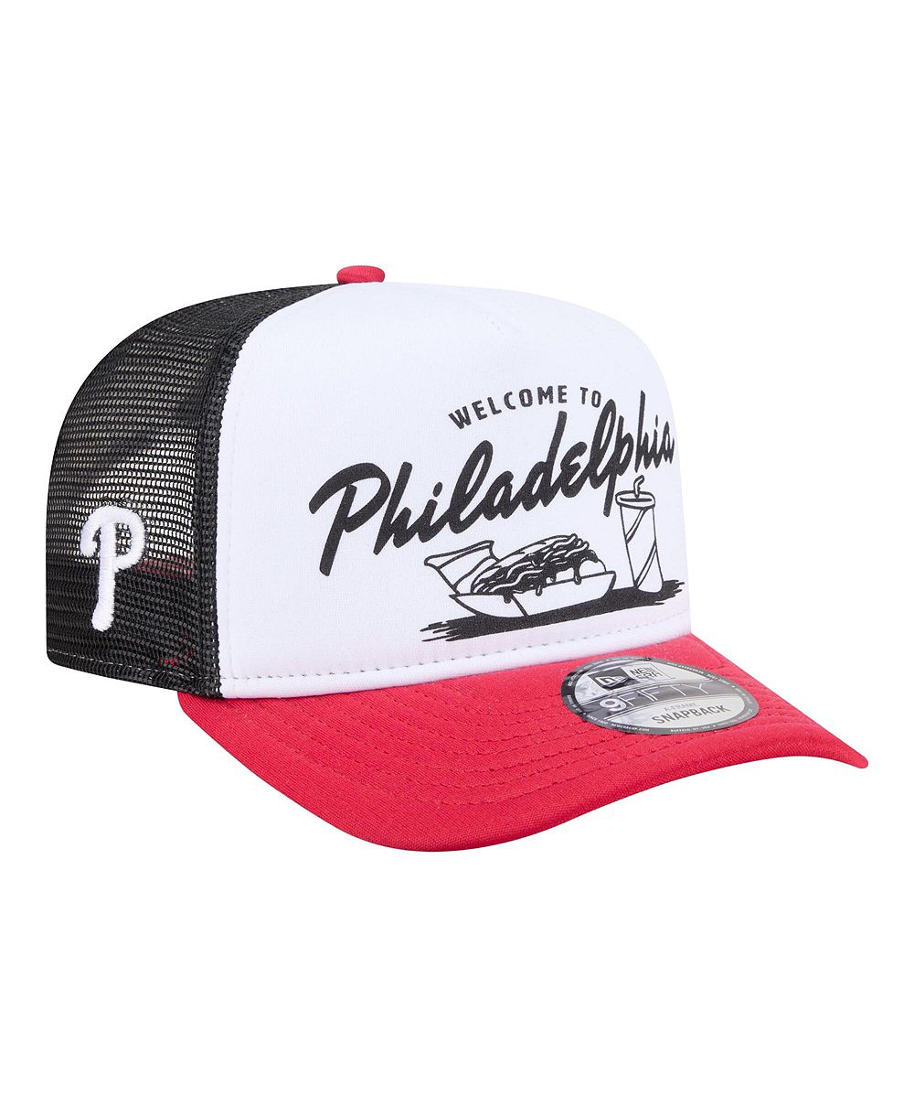 Мужская кепка New Era White/Red Philadelphia Phillies Foodie A-Frame 9FIFTY Trucker Snapback