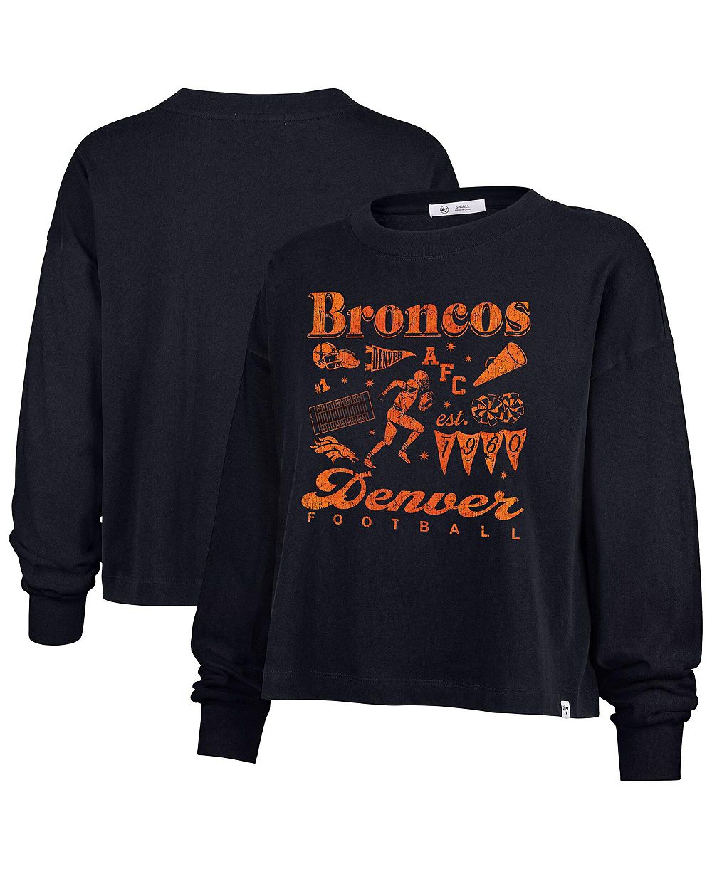 Женская футболка '47 Brand Navy Denver Broncos Team Collage Sydney Long Sleeve T-Shirt