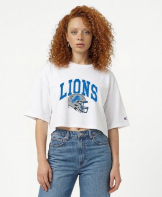 Champion Женская белая укороченная футболка Detroit Lions Boyfriend