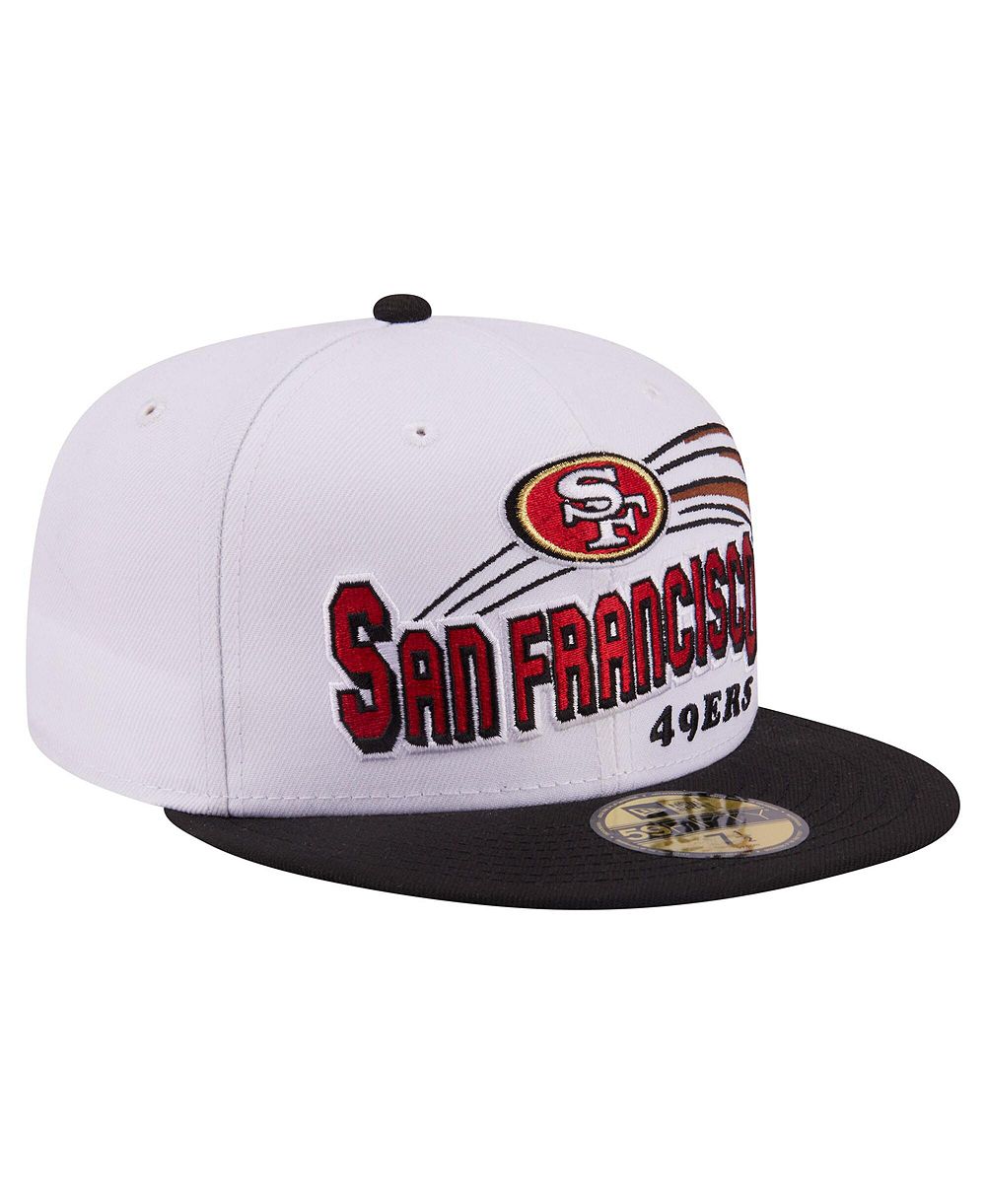 New Era Men's White/Black San Francisco 49ers Retro Swoop 59FIFTY Fitted Hat