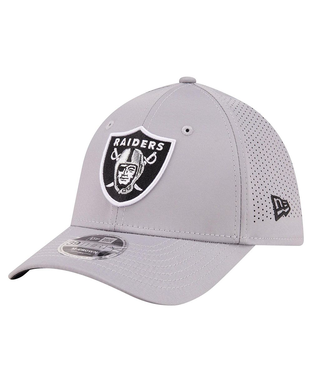 Мужская кепка New Era Gray Las Vegas Raiders 39THIRTY M-Crown Flex Fit