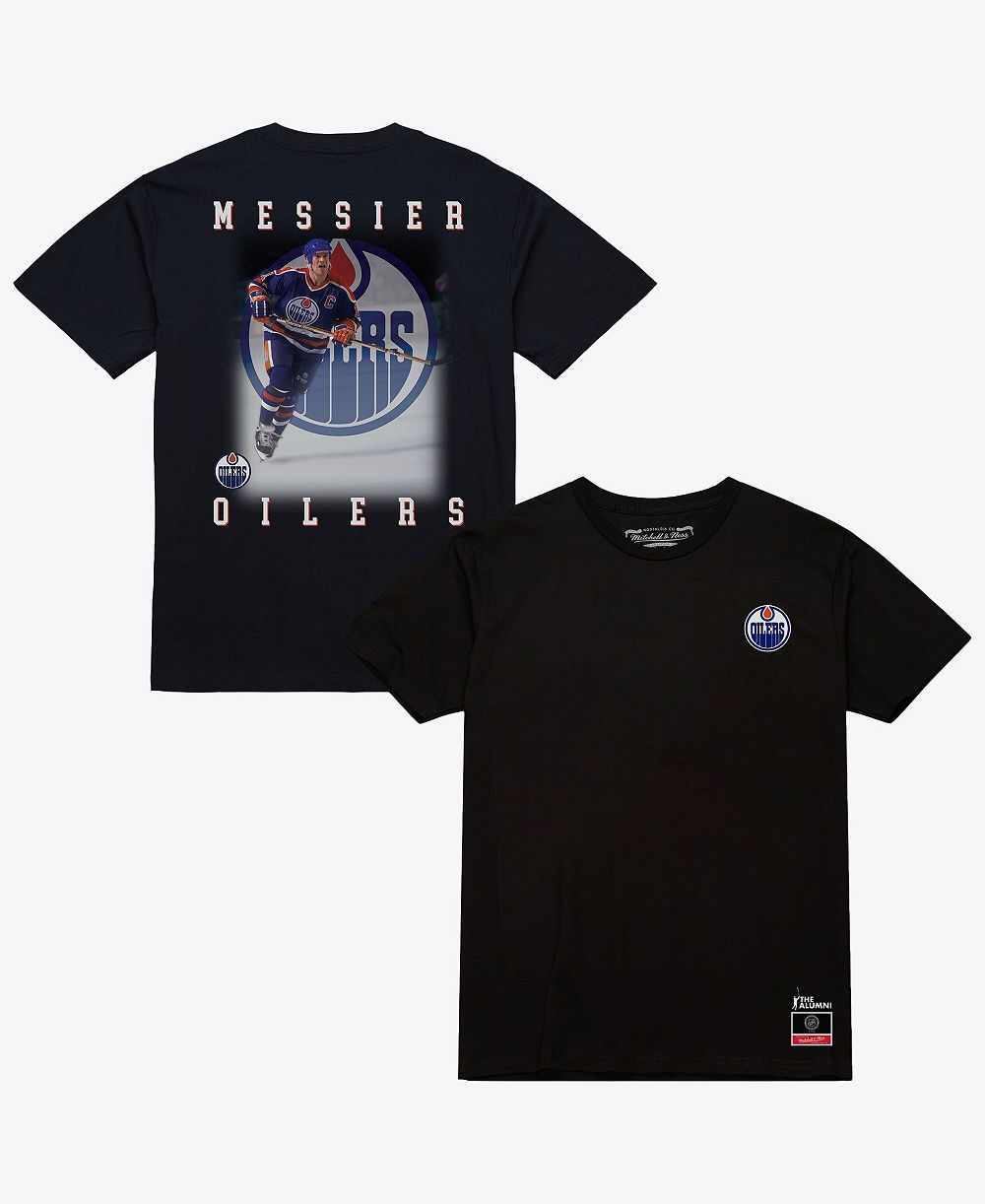 Мужская футболка Mitchell & Ness Mark Messier Black Edmonton Oilers Photo