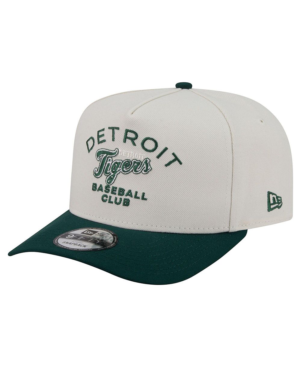 Мужская кепка New Era Cream/Dark Green Detroit Tigers Chrome A-Frame 9FIFTY Snapback Hat