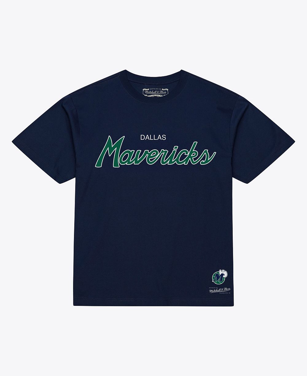 Mitchell & Ness Men's Navy Dallas Mavericks Wordmark T-Shirt