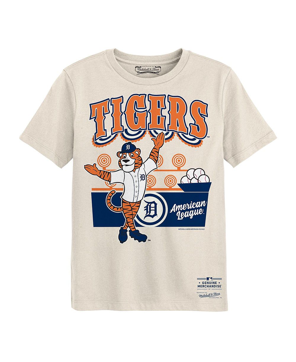 Детская футболка Mitchell & Ness Detroit Tigers Step Back Up, кремовая