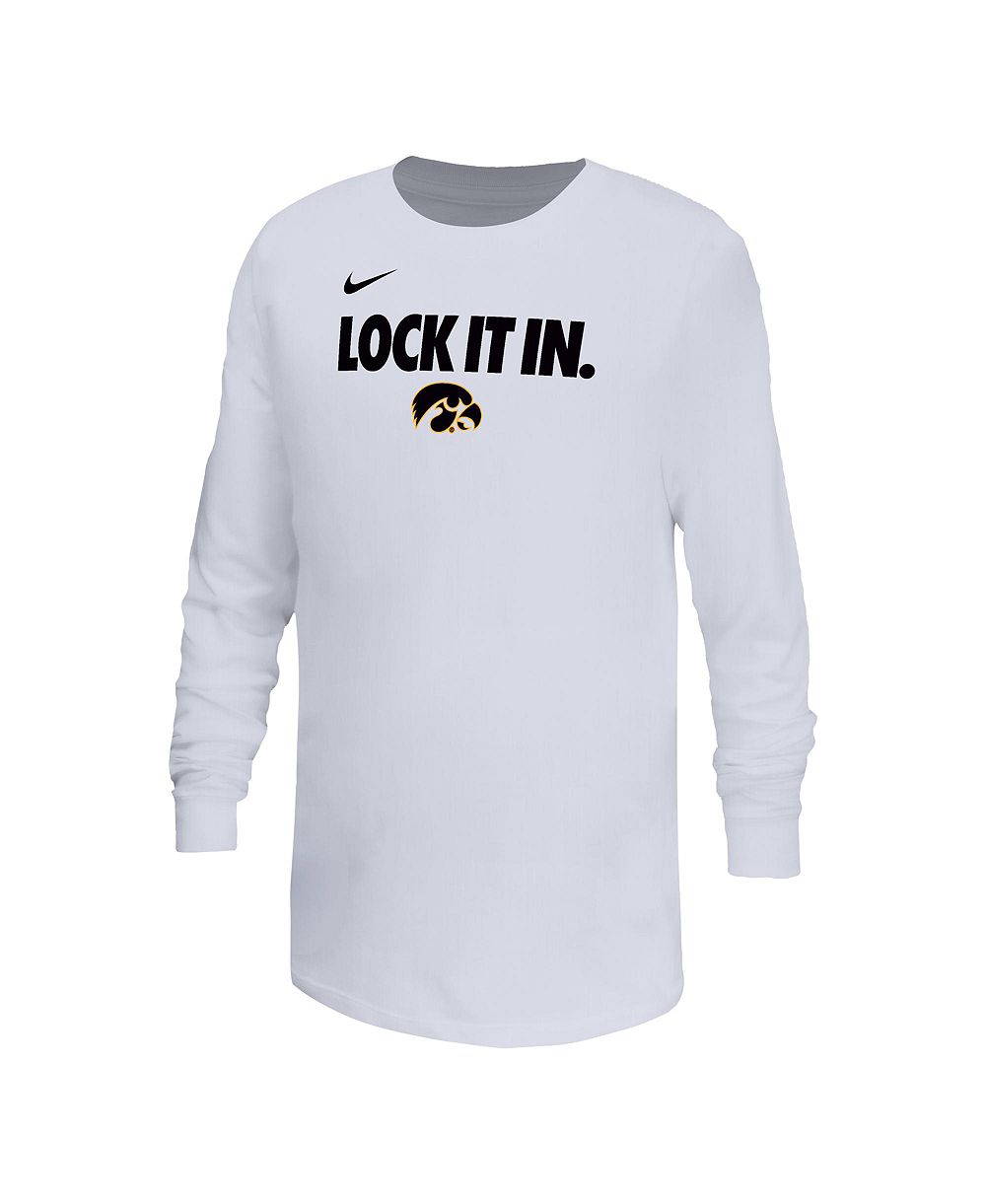 Nike футболка с длинным рукавом Dri-FIT для мальчиков и девочек, Iowa Hawkeyes