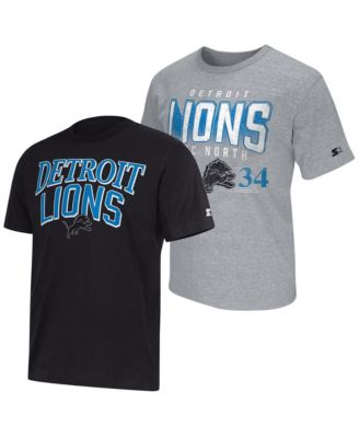 Starter Men's 2-pack Black/Gray Detroit Lions Throwback Logo T-Shirt