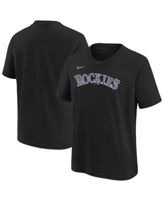 Nike Big Boys and Girls Black Colorado Rockies Wordmark T-Shirt