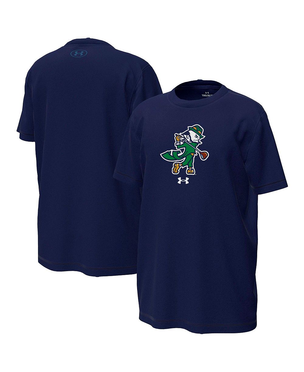 Under Armour Детская футболка Tech Stretch Performance Notre Dame Fighting Irish Golfing Leprechaun темно-синяя