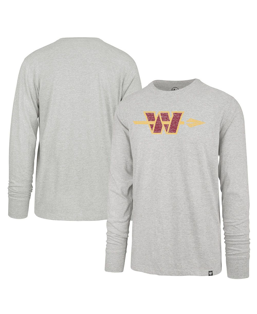 Мужская футболка '47 Brand Gray Washington Commanders Premier Franklin Long Sleeve