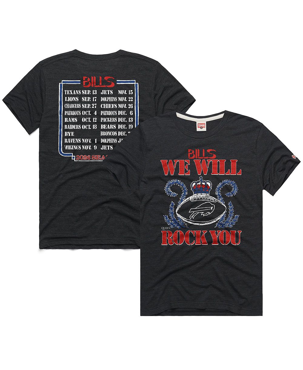 Футболка Homage Queen Tri-Blend с графикой Buffalo Bills 2026 NFL Schedule для мужчин и женщин