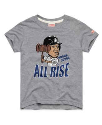 Homage Big Boys and Girls Aaron Judge Gray New York Yankees Caricature Tri-Blend T-Shirt
