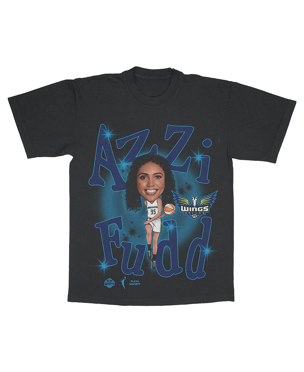 Мужская и женская футболка Playa Society Black Dallas Wings Player Azzi Fudd