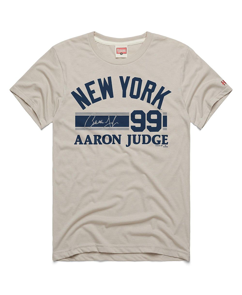 Homage Men's Aaron Judge Stone New York Yankees Signature Name & Number Tri-Blend T-Shirt