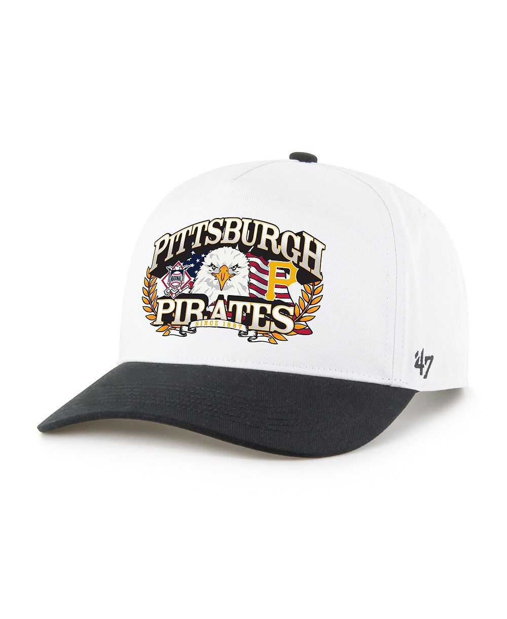 Мужская кепка '47 Brand White/Black Pittsburgh Pirates Americana Eagle Hitch Adjustable
