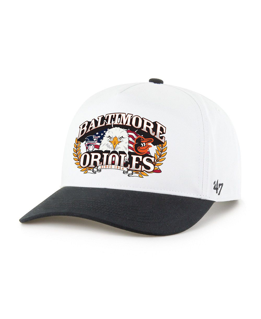 Мужская кепка '47 Brand White/Black Baltimore Orioles Americana Eagle Hitch Adjustable