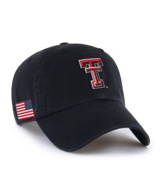 '47 Brand Men's Black Texas Tech Red Raiders Americana Heritage Clean Up Adjustable Hat