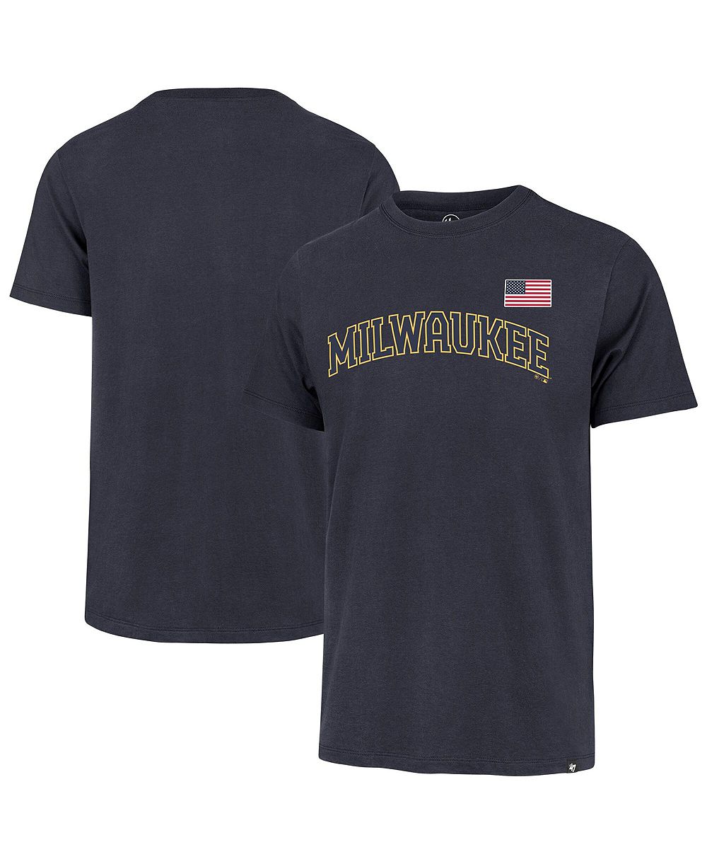 '47 Brand Мужская футболка Milwaukee Brewers Heritage U.S. Flag Navy