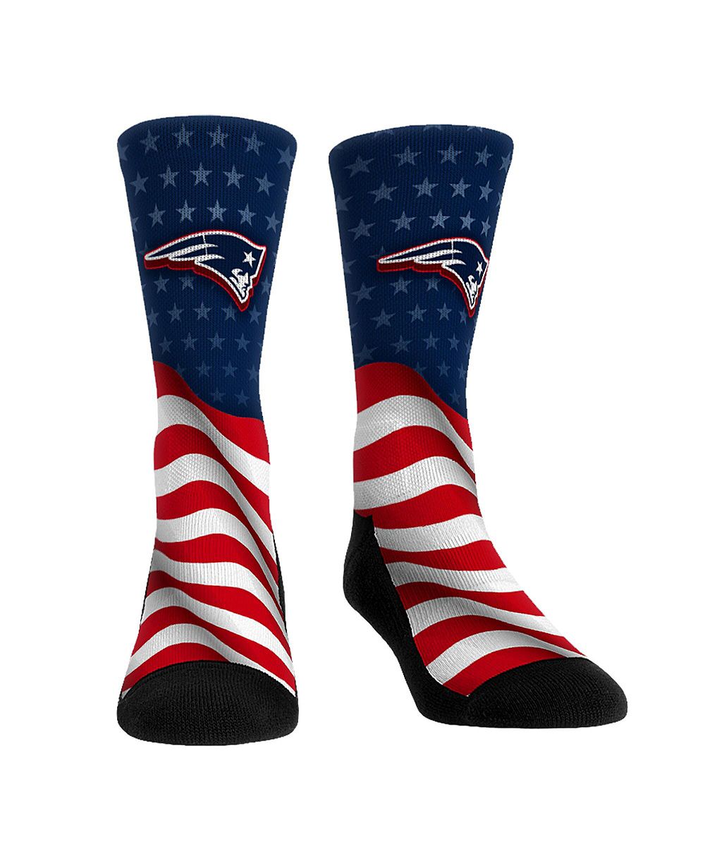 Rock Em Socks Men's and Women's New England Patriots Patriotic Flag Crew Socks