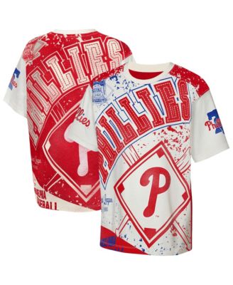 Детская футболка Outerstuff Philadelphia Phillies Big League Top, кремовая, с принтом по всей поверхности