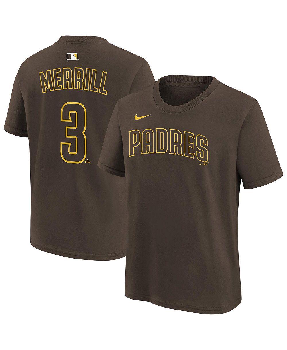 Футболка Nike Jackson Merrill Brown San Diego Padres для мальчиков и девочек