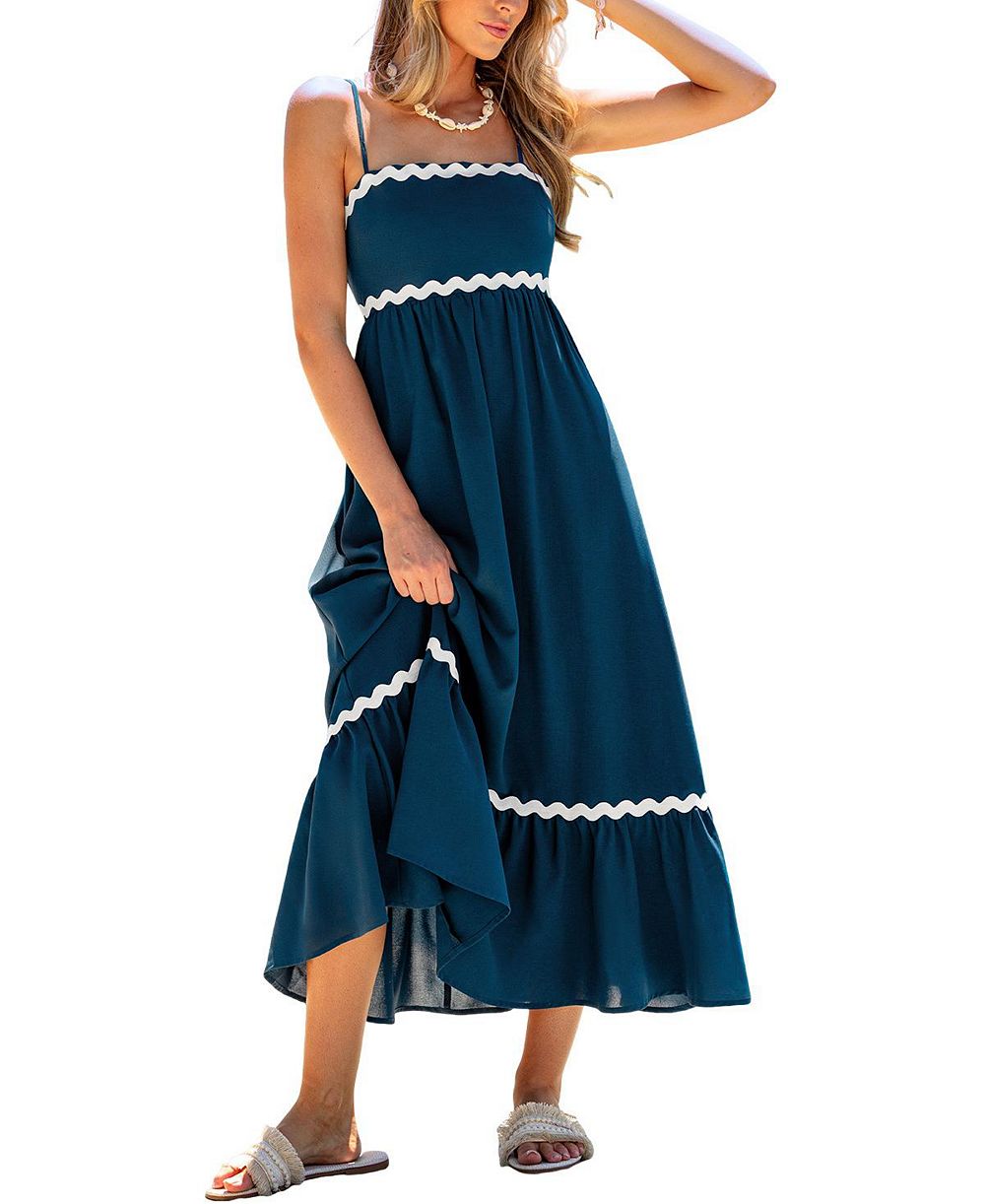 Женское пляжное платье Cupshe Weekend Away Blue Maxi Beach Dress