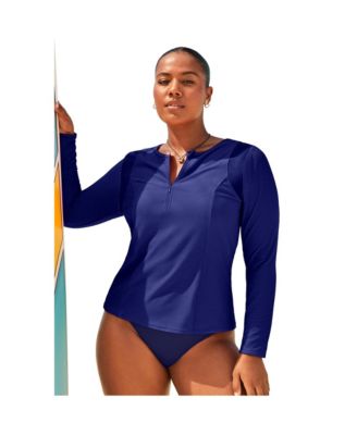 Рашгард Swimsuits for All Women's Chlorine Resistant Quick-Dry 1/4 Zip Long Sleeve