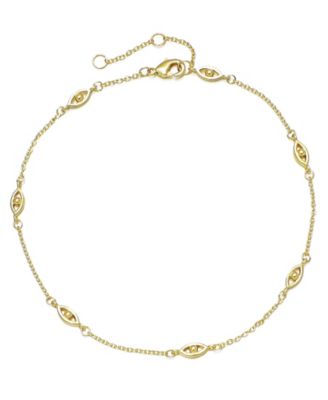 Золотой браслет-анклет ADORNIA Gold Evil Eye Station
