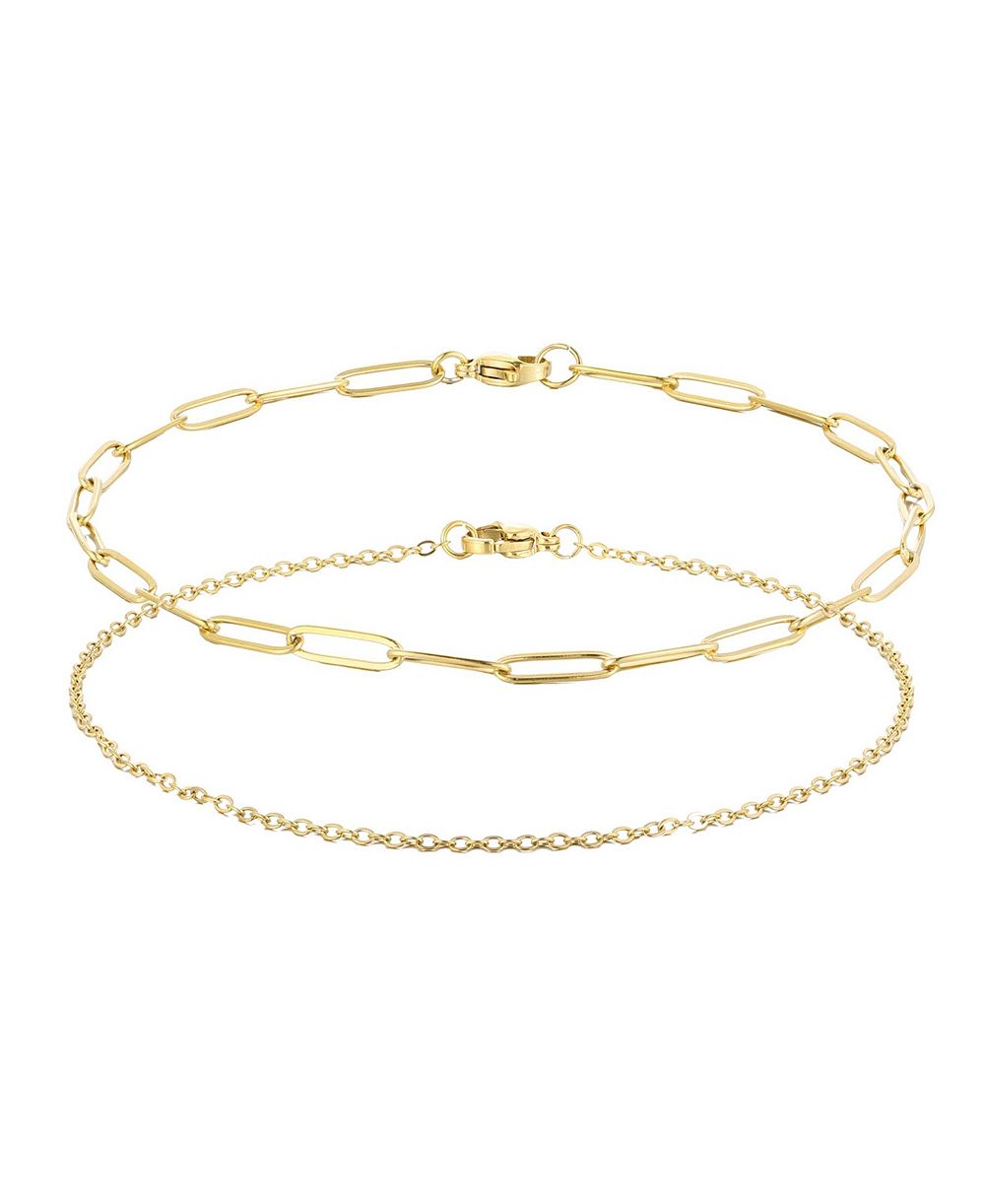Комплект из 2-х золотых цепочек ADORNIA Tarnish Resistant