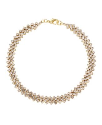 Браслет на ногу ADORNIA Gold Edgy Curb Crystal Chain