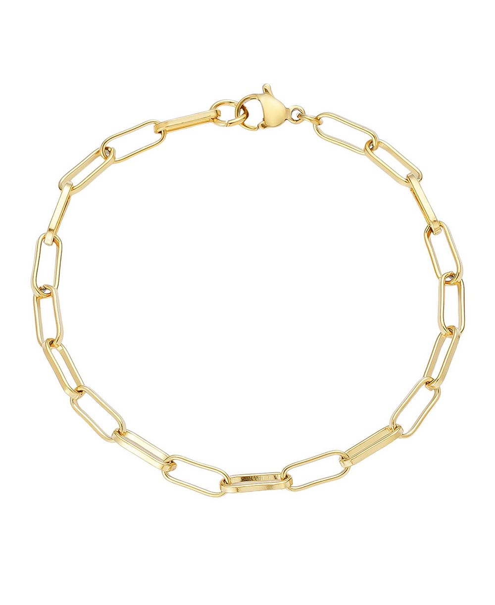 Браслет ADORNIA Gold Paperclip Chain с защитой от потускнения