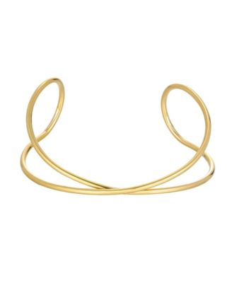 ADORNIA Tarnish Resistant Gold Criss Cross Cuff Bracelet