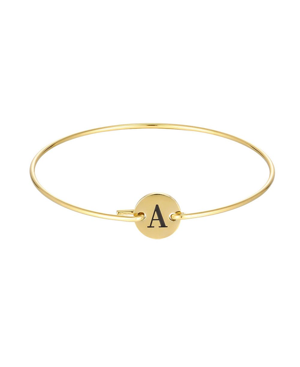 ADORNIA Tarnish Resistant Gold Engraved Initial Disc браслет-манжет