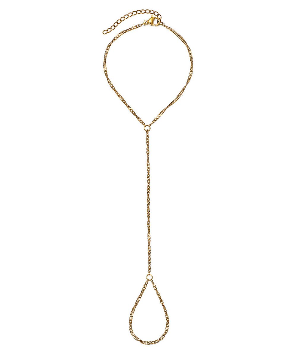 ADORNIA Tarnish Resistant Gold V Handchain