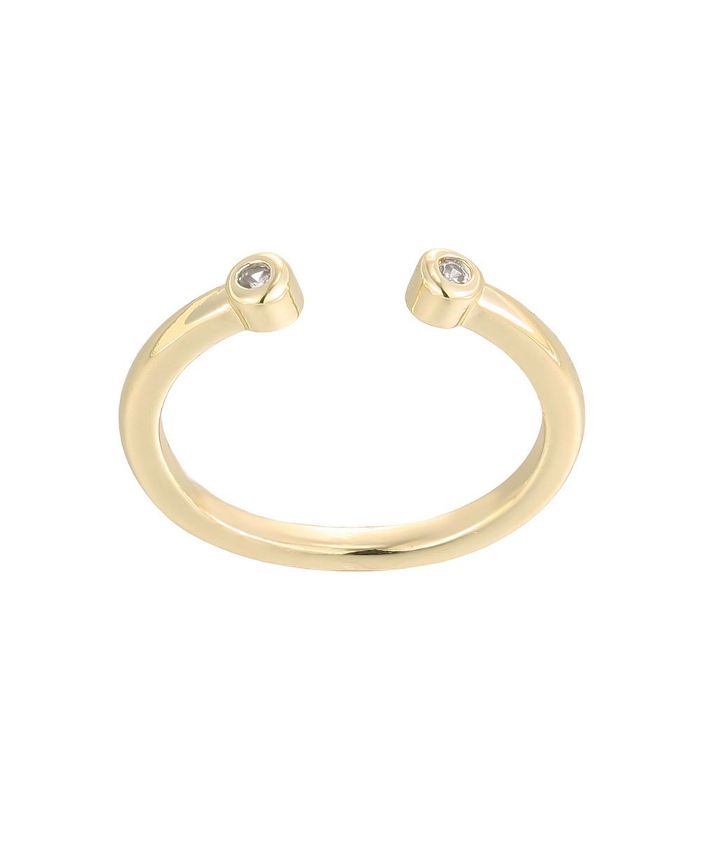 ADORNIA Gold Cubic Zirconia Ends Open Adjustable Toe Ring