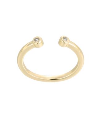 Кольцо для пальца ADORNIA Gold Cubic Zirconia Ends Open Adjustable