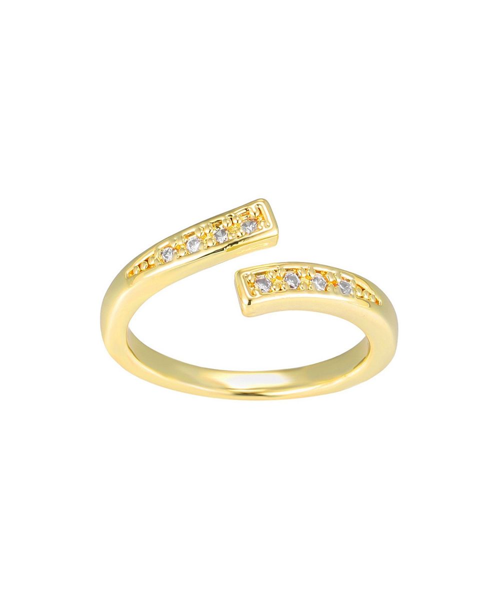 Кольцо-кольцо ADORNIA Gold Cubic Zirconia Floating Bands Open Adjustable для пальца