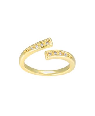 Кольцо-кольцо ADORNIA Gold Cubic Zirconia Floating Bands Open Adjustable для пальца