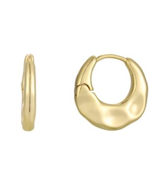 ADORNIA Gold Hammered Purse Hoop Earrings