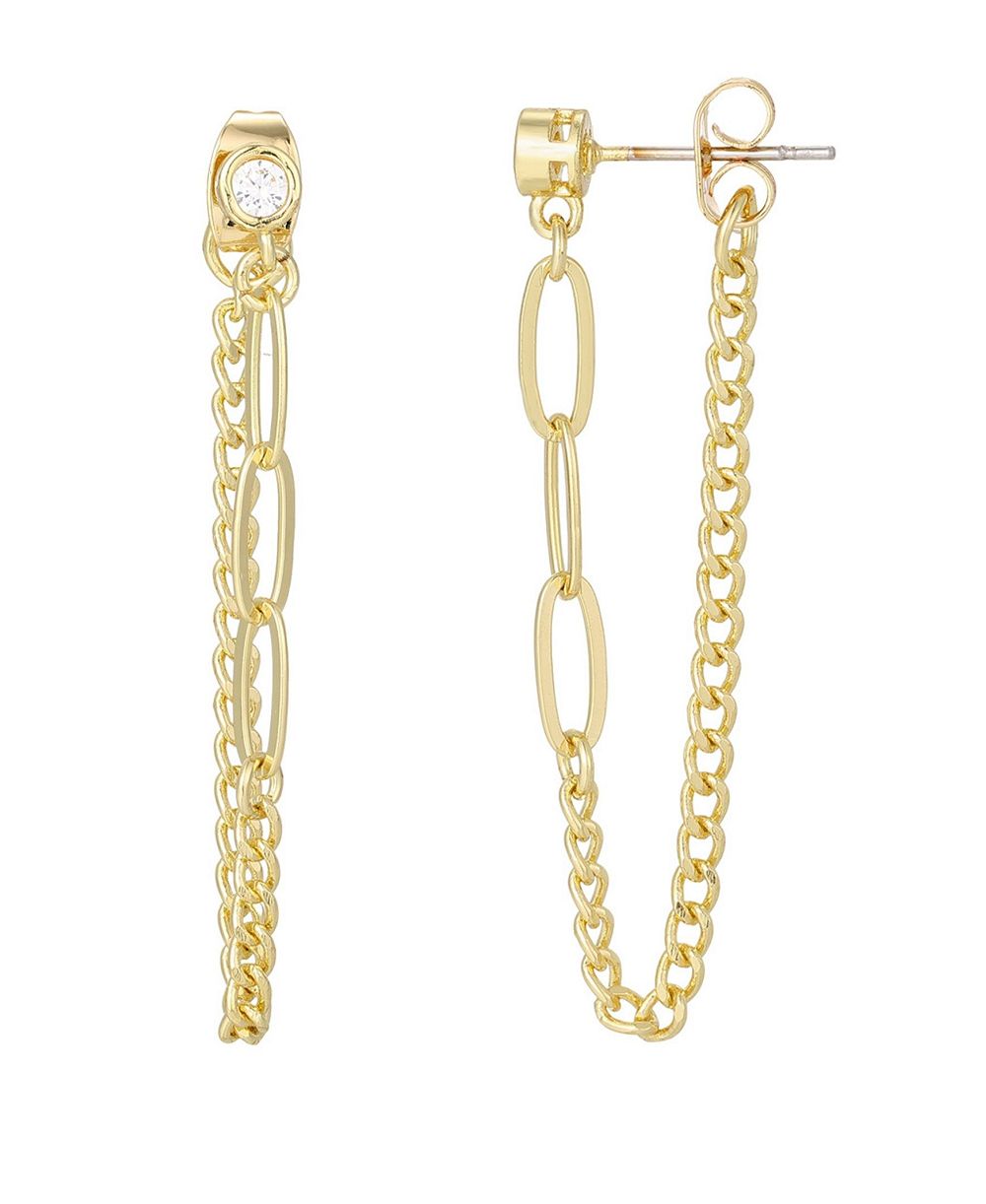 Серьги ADORNIA Gold Cubic Zirconia