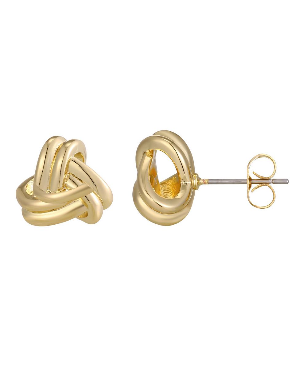 ADORNIA Серьги-гвоздики Knot с позолотой
