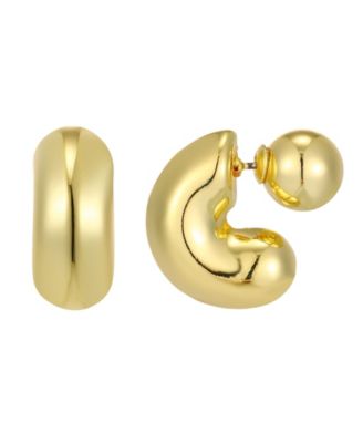 Серьги-кольца ADORNIA Gold Chubby Hoop с магнитным замком