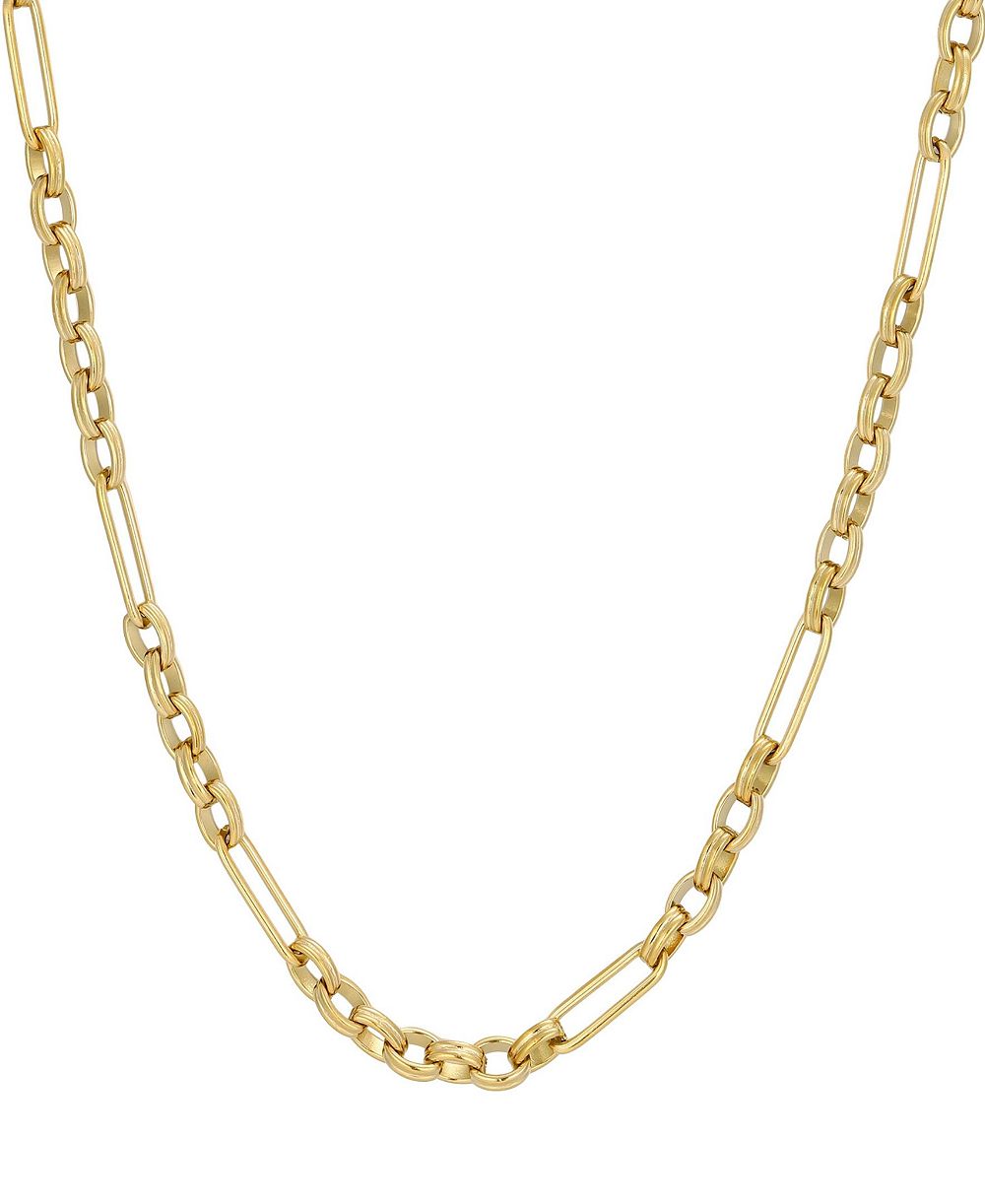 Ожерелье ADORNIA Tarnish Resistant Gold Mixed Paperclip Chain