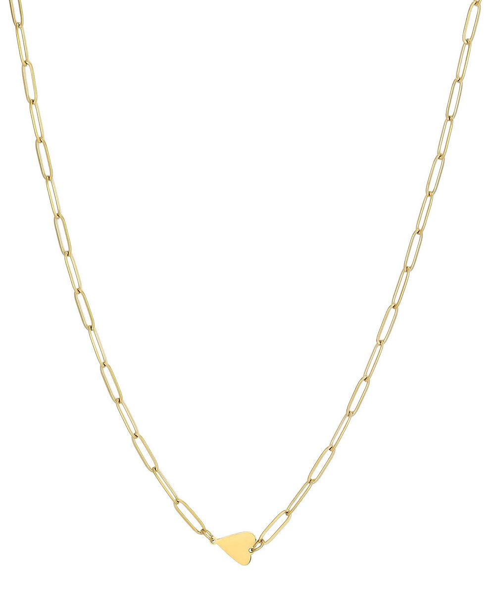 Ожерелье ADORNIA Tarnish Resistant Gold Sideways Heart Paperclip Chain