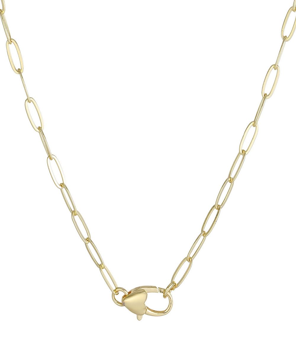Золотая цепочка ADORNIA Gold Heart Lock Paperclip Chain